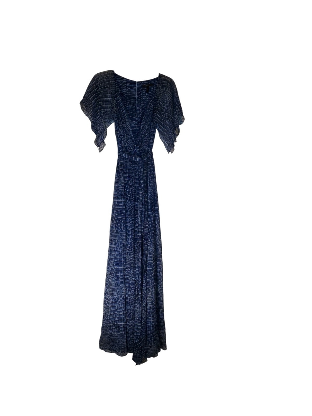 BCBGMaxAzria Navy And Black Textured Maxi Dress